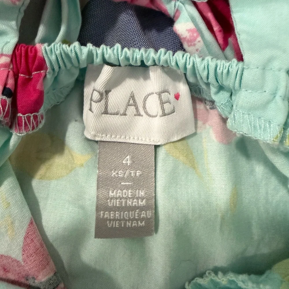 The Children’s Place Toddler Girl Floral Dress in Light Blue and Pink - Picture 3 of 5